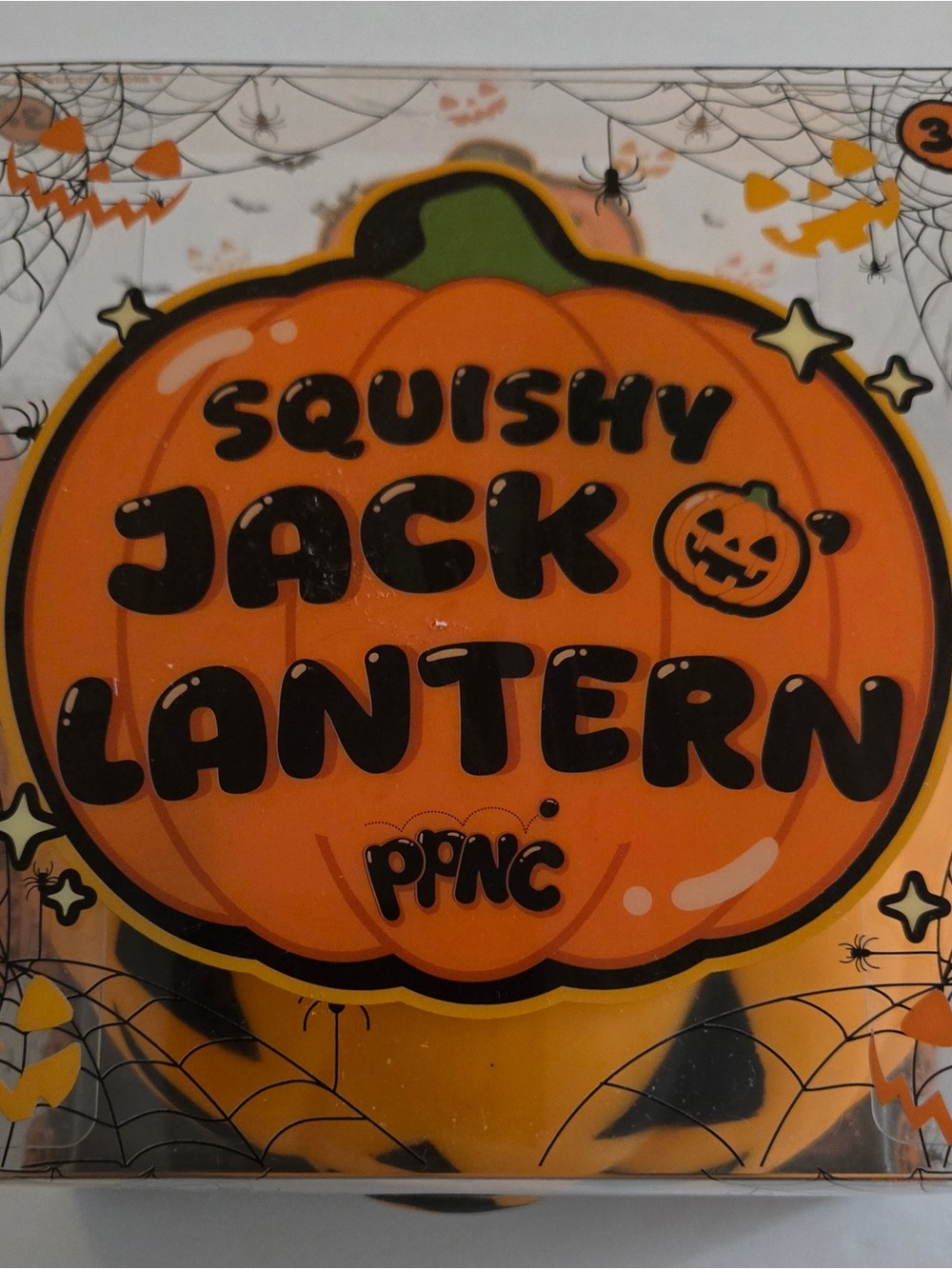 Orange Squishy Jack-o'-Lantern Pumpkin Toy